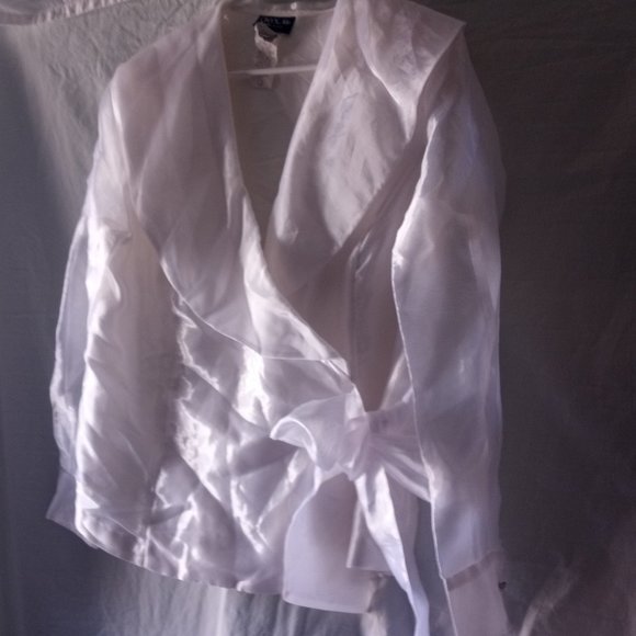 Women's XL Onyx Nite Vintage Glossy Front Wrap Shirt - Picture 10 of 17